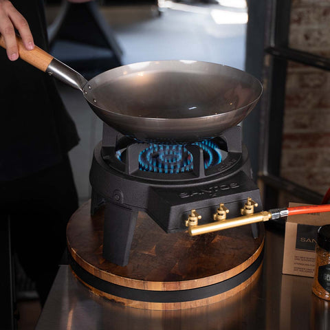 SANTOS Power Wokbrenner | Komplettset mit Wok & Zubehör