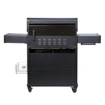 SANTOS S-418 Pro All Black Matt | Seiten- & Heckbrenner | inkl. Drehspieß & Abdeckhaube