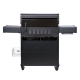 SANTOS S-418 Pro All Black Matt | Seiten- & Heckbrenner | inkl. Drehspieß & Abdeckhaube