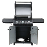 SANTOS Gasgrill S-318 | Seiten- & Heckbrenner | All Black inkl. Drehspieß | Rostheber & Silikonablage