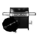 SANTOS S-518 Pro Schwarz | Seiten- & Heckbrenner | inkl. Drehspieß