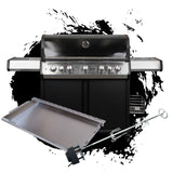 SANTOS S-518 Pro Schwarz | Seiten- & Heckbrenner | inkl. Drehspieß & SANTOS XXL Plancha