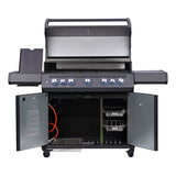 SANTOS S-518 Pro All Black Matt | Seiten- & Heckbrenner | inkl. Drehspieß