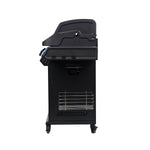 SANTOS S-418 Pro All Black Matt | Seiten- & Heckbrenner | inkl. Drehspieß & Abdeckhaube