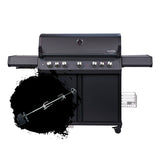 SANTOS S-518 Pro All Black Matt | Seiten- & Heckbrenner | inkl. Drehspieß