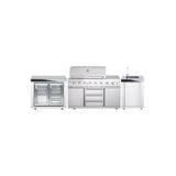 AllGrill Outdoorküche Ultra mit Doppeltüren- Kühlschrank Spüle und großem Volledelstahl Gas-Grill