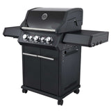 SANTOS Gasgrill S-318 | Seiten- & Heckbrenner | All Black inkl. Drehspieß | Rostheber & Silikonablage