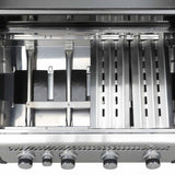 SANTOS S-418 mit Seiten- & Heckbrenner | Schwarz inkl. Drehspieß, Rostheber & Silikonablage