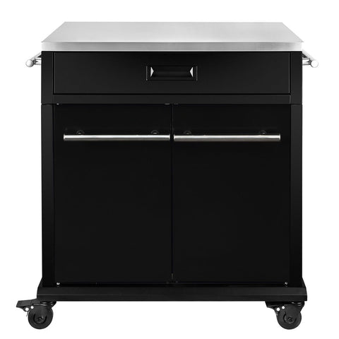 SANTOS BBQ Cart | Schublade & Türen | Glänzend All Black